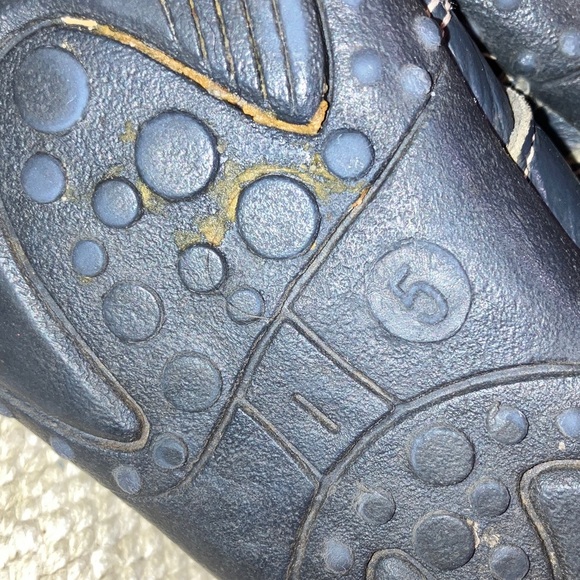 Infant size 5 leather Navy Walker Shoes with Secure Straps - Picture 4 of 16